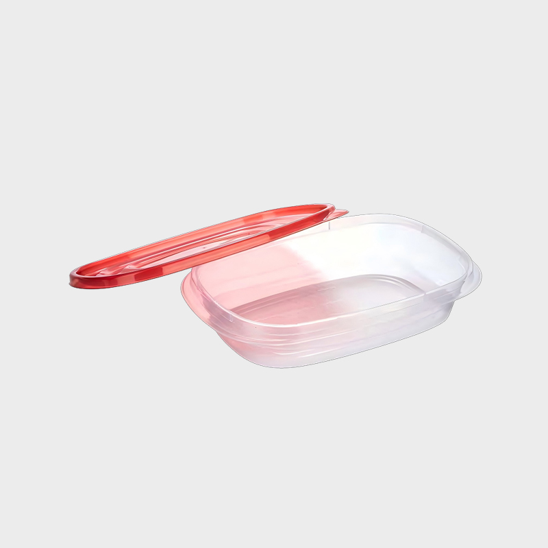 PFB017 950ml Shallow-Profile Rectangular PP Food and Agricultural Storage Container Set na may Pulang Takip